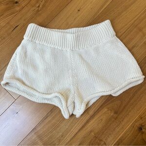 T by Alexander Wang Cream Knit Shorts